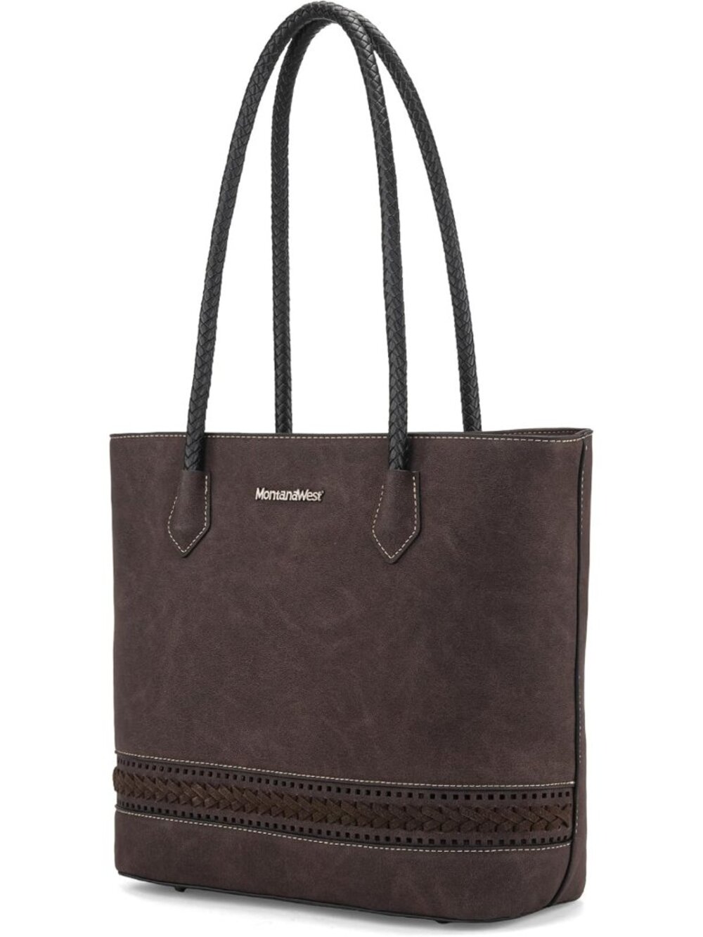 Stylish Woven Tote Bag for Women | Spacious Handbag with Back Zipper Pocket